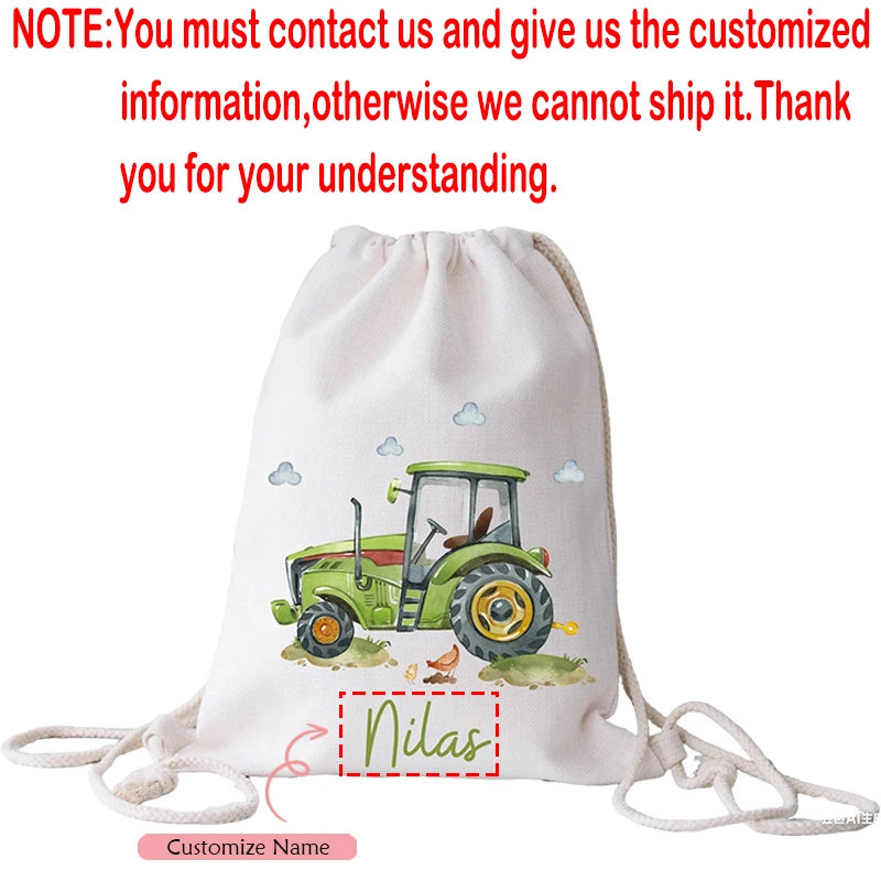 Sac à dos tracteur personnalisé pour enfant retour à l'école cadeau maternelle usage quotidien