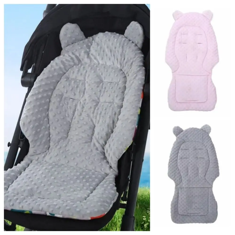 Coussin de poussette en coton doux design moderne oreilles peluchées confort bébé matériaux sûrs lavable 01 an