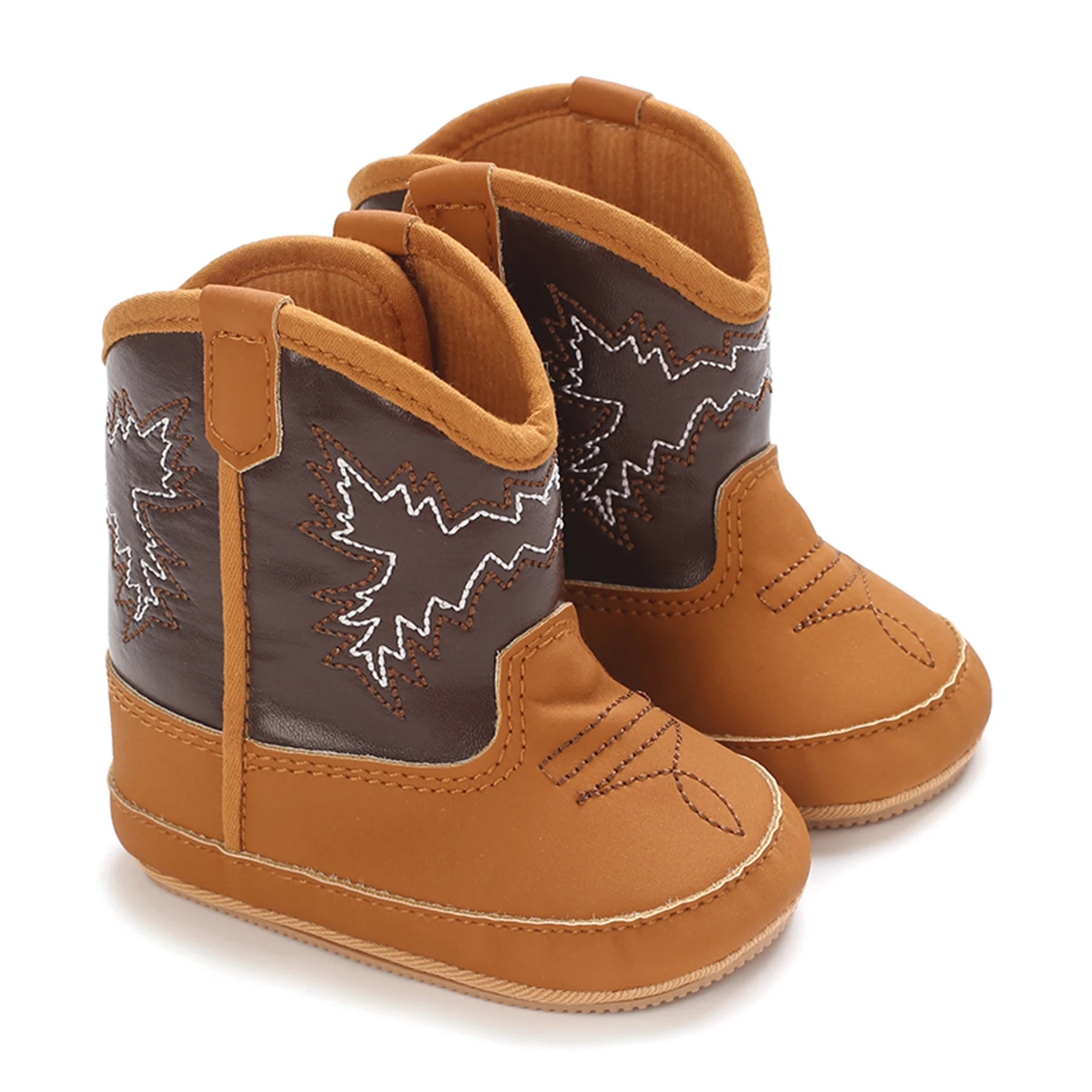 Bottes de cowboy pour bébé chaussures d'hiver en simili cuir style西部 confortable et élégant pour premier march