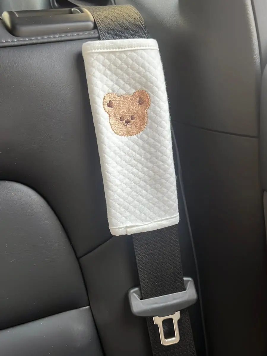 Coussin de sécurité pour ceinture de voiture protecteur antifrottement motif ours blanc confort bébé usage quo