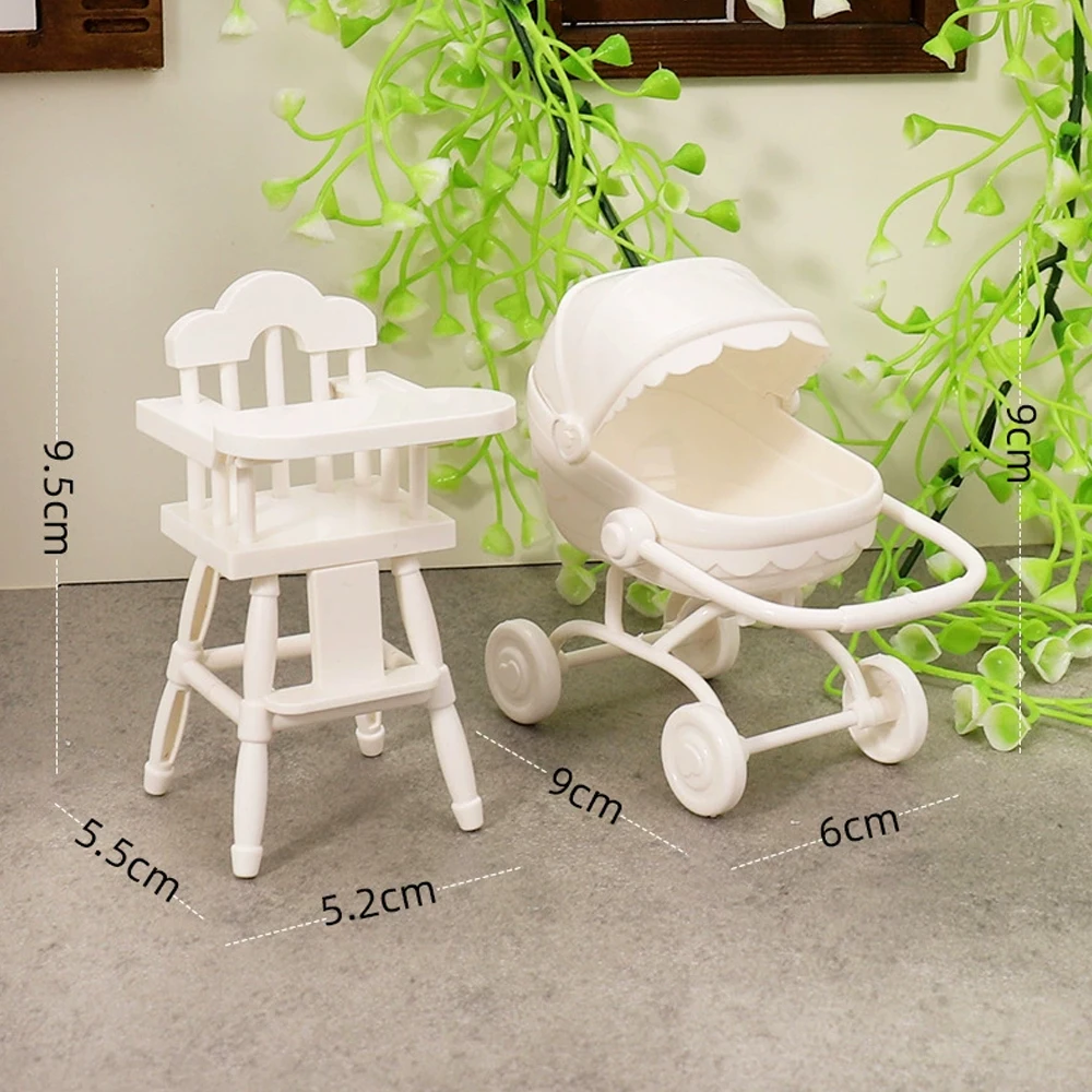 Poussette de poupée 1/6 chaise haute miniature accessoire jouet bébé fille cadeau Noel éveil imagination quali