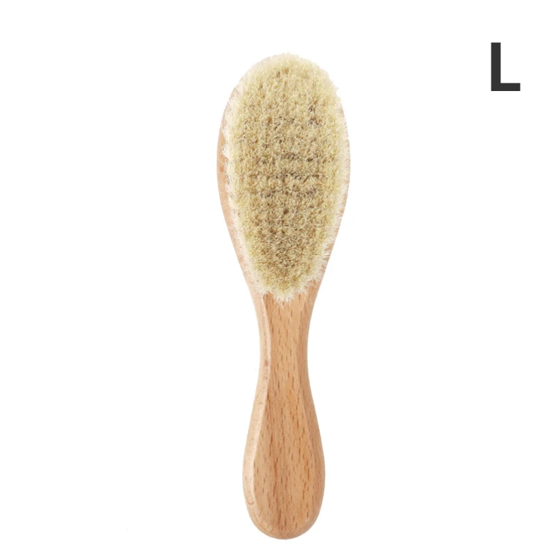 Brosse à poils naturels en bois pour soin du bébé peigne doux brosse à cheveux bébé accessoire bébé en laine n