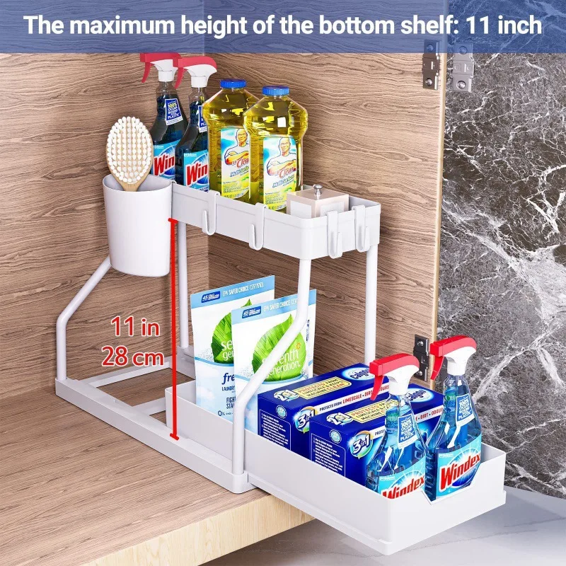 Étagère de rangement multiniveaux salle de bain cuisine organisateur ménage quotidien espace réduit