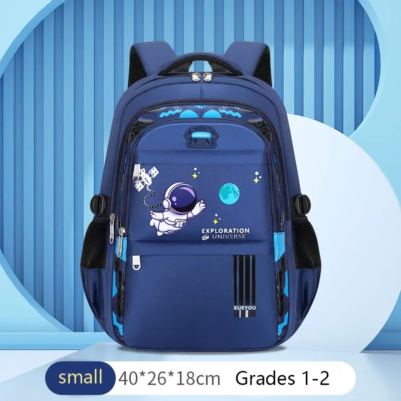 Sac à dos enfant 216 ans astronaute école étanche bretelles rembourrées poche zippée design spatial bleu foncé