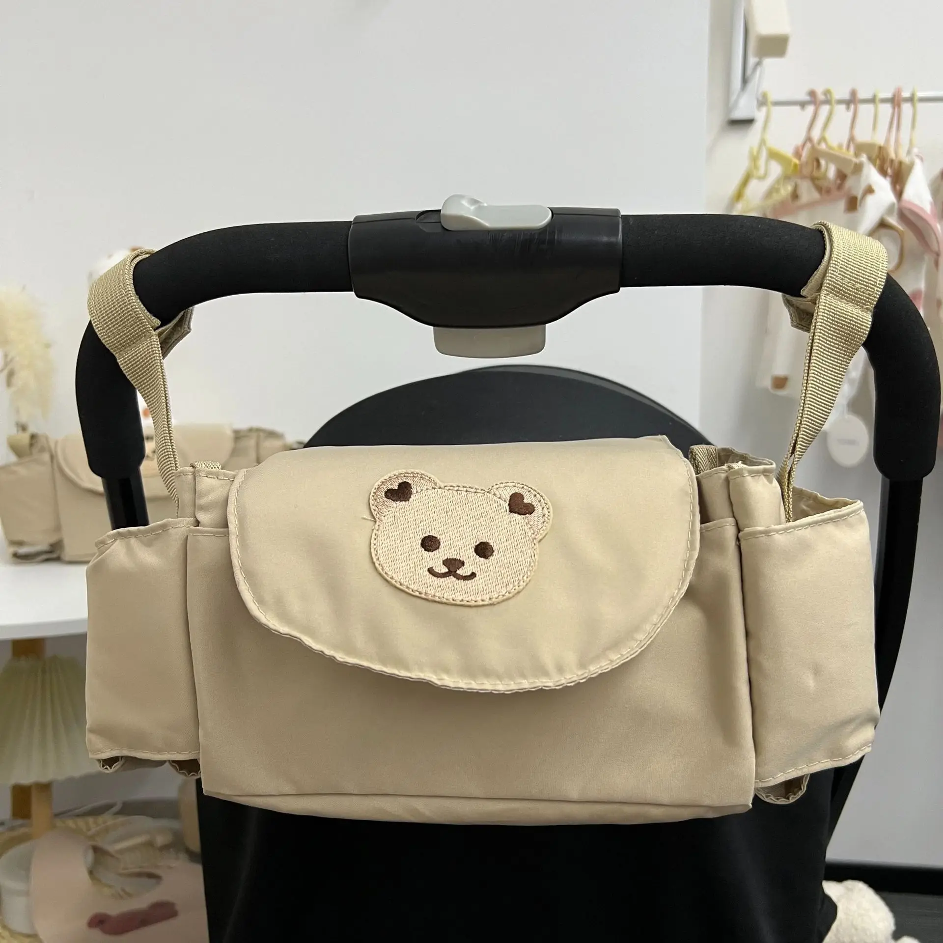 Organisateur de poussette rangement bébé sac de rangement suspendu multifonction tissu synthétique résistant m