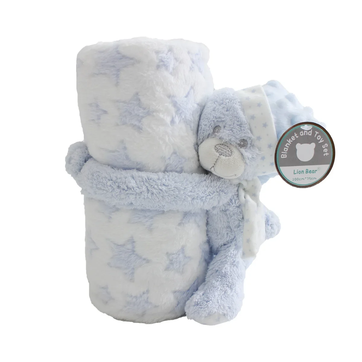 Couverture de sommeil en peluche Lion Bear pour bébé 2 pièces 100x75cm peluche animaux couverture douce access
