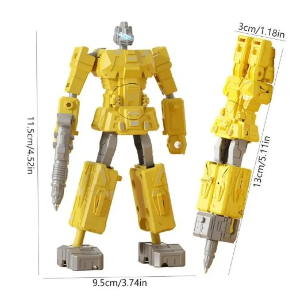 Robot transformant jaune figurine jouet portable ABS plastique durable pour enfants adultes collection jouets 