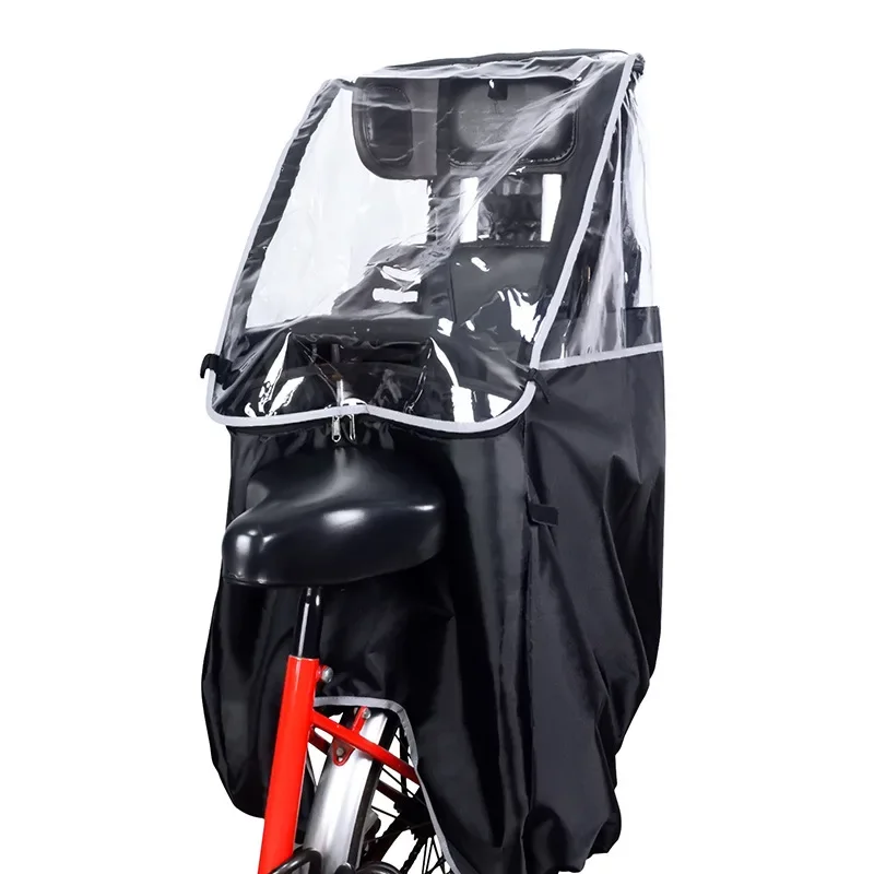 Housse protection siège vélo imperméable pluie neige fenêtre transparente antivent ajustement élastique usage