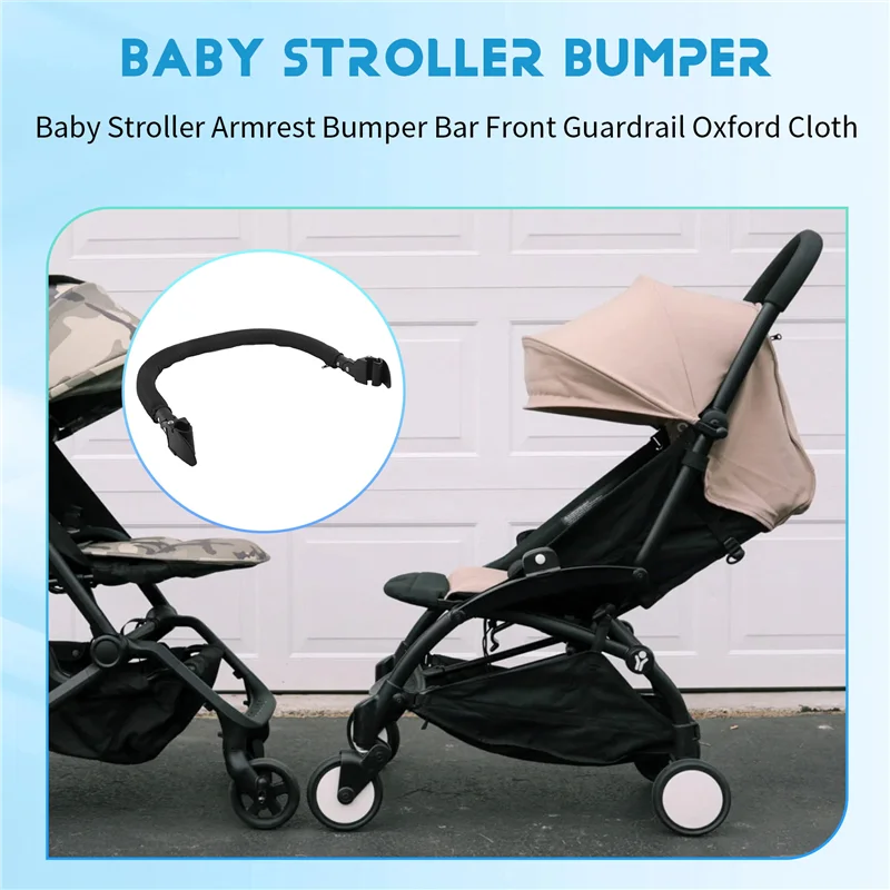 Barre de protection bébé pour poussette Oxford tissu Sécurité enfants promenades Accessoire antichocs Fixation