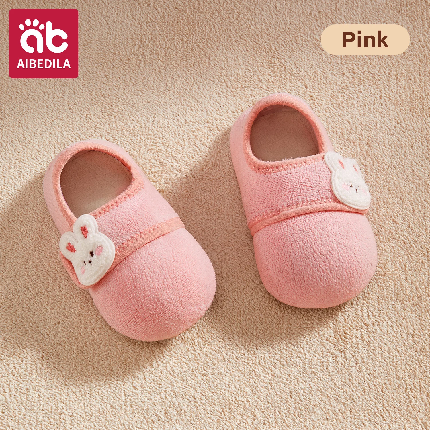 AIBEDILA Chaussures de Marche Chaudes pour Bébés Garçons et Filles Chaussettes Antidérapantes Velcro Hiver 04T