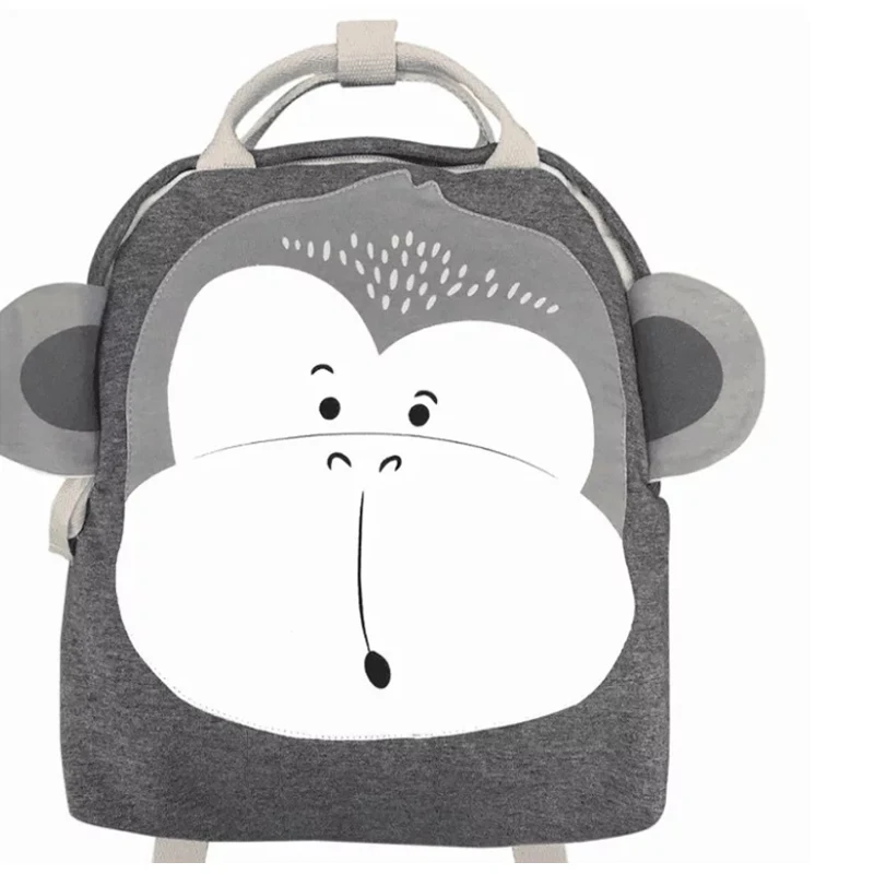 Sac à dos enfant style nordique sac école jouets rangement 38 ans sac bébé écolier design singe souriant tissu