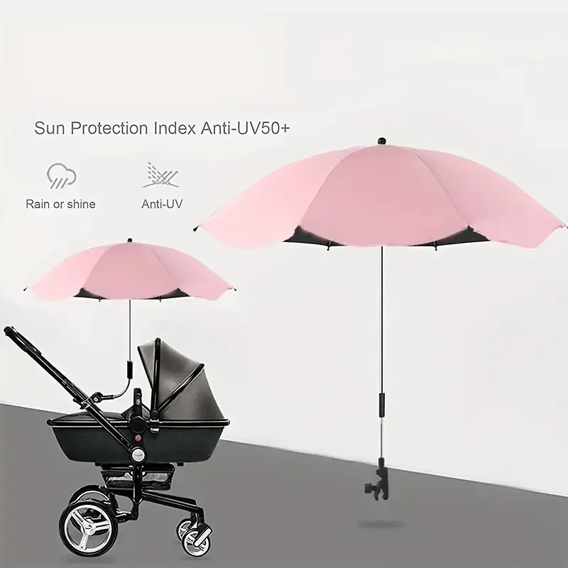 Parasol universel pour poussette protection UV 50 imperméable ajustable clipon design moderne antisoleil antip