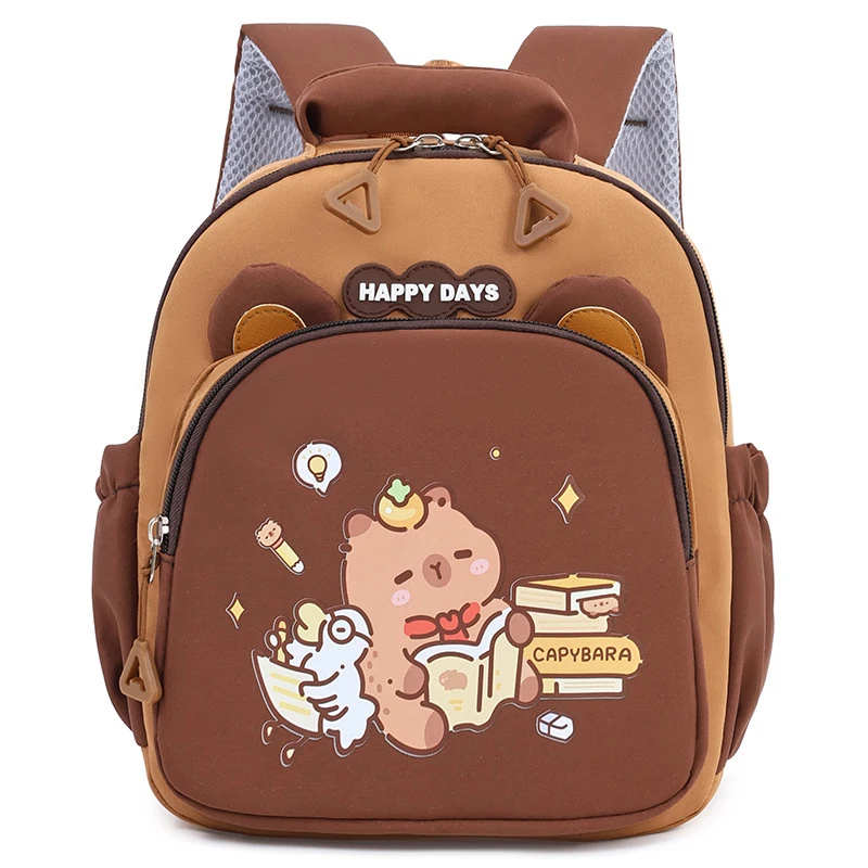 Sac à dos enfant capybara dessin animé Happy Days nylon confort écoliers voyage grande capacité cadeau enfant