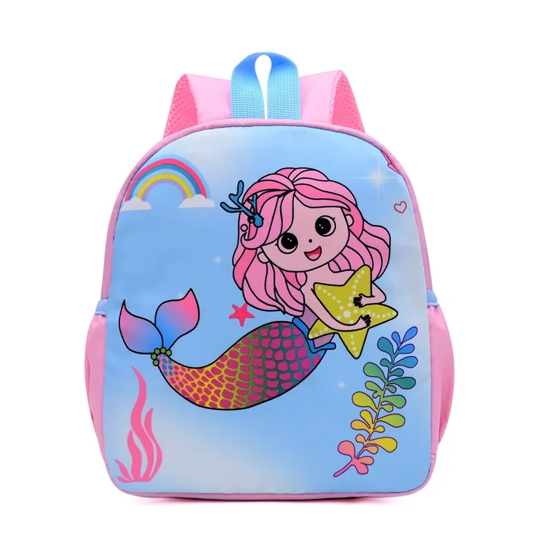 Sac à dos enfant sirène design arcenciel maternelle cartable scolaire polyester bretelles rembourrées garçons 