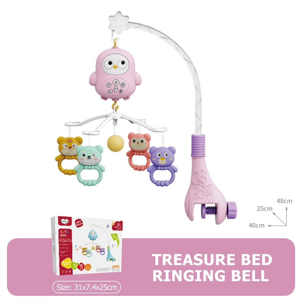 Mobile musical bébé lit suspendu jouets détachables hibou contrôleur flexibles design coloré doux apaisant dév