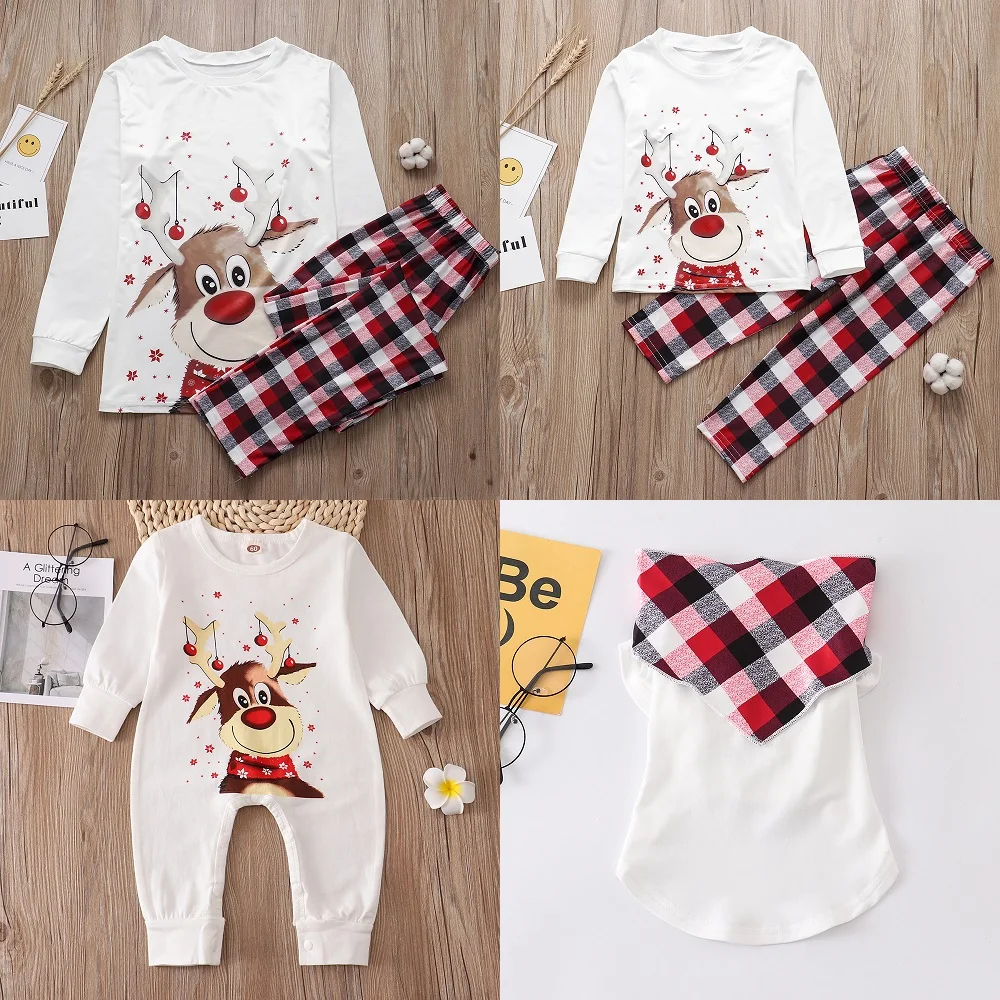 Ensemble pyjama de Noël pour enfant haut à manches longues et pantalon style festif doux et confortable cadeau