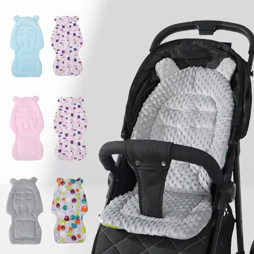 Coussin de siège de poussette en coton pour bébé double face épais et chaud universel matelas pour enfant acce