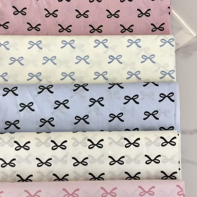 Tissu coton imprimé nœud papillon 160cm Matériel de couture bébé et enfants Doux et respirant
