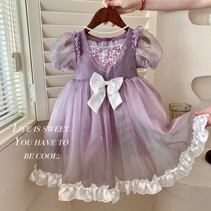 Robe princesse tulle moelleux pour filles 46 ans robe élégante soirée anniversaire mariage vêtements enfants c
