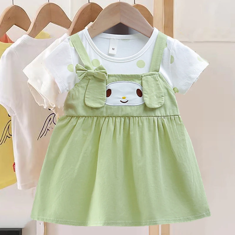Robe d'été fille dessin animé chien princesse enfant accessoire fête vêtement été élégant bébé 24 ans