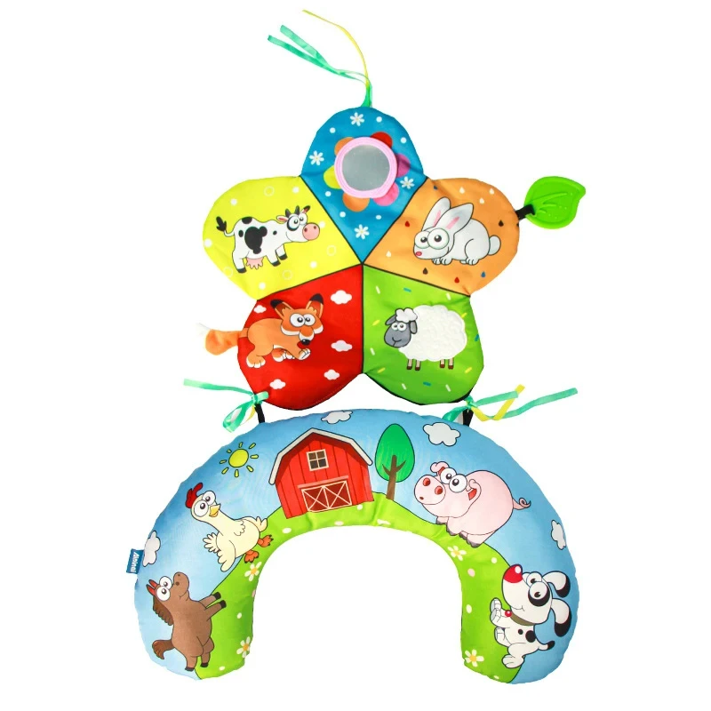 Jouet d'éveil bébé oreiller ventre tapis froissé miroir animaux sensoriels 036 mois jouets rampants développem