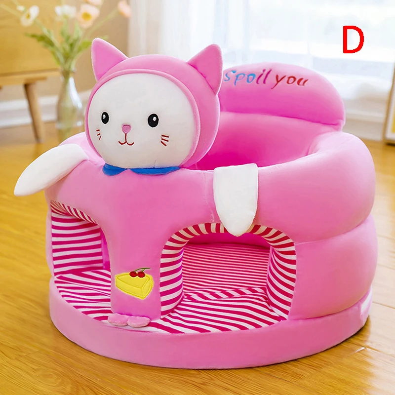 Housse de chaise d'assise pour bébé housse de canapé en peluche en forme d'animal mignon coussin de siège de S