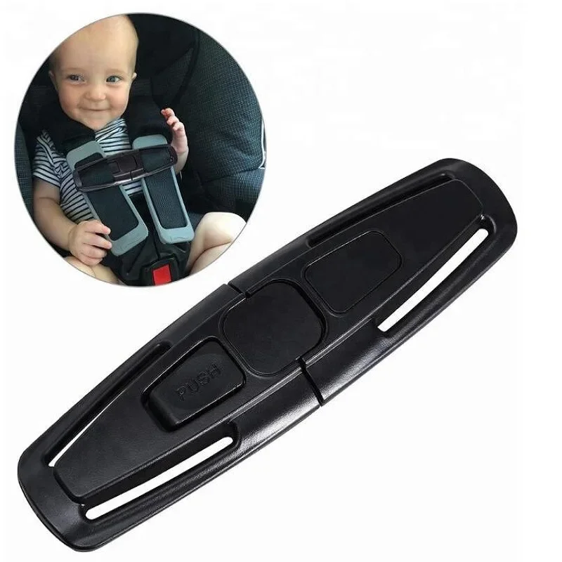 Sangle de sécurité voiture bébé noire harnais ceinture clip poitrine