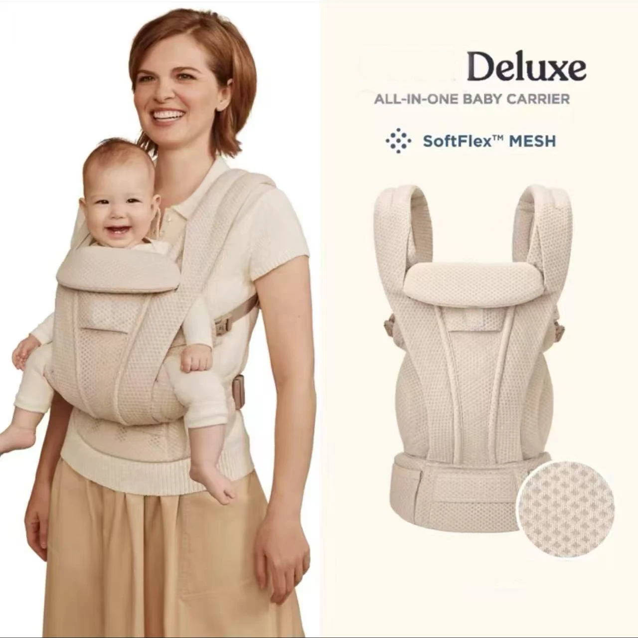Portebébé Deluxe Egobaby transport ergonomique tissu respirant bretelles larges design moderneUsage pour bébé 