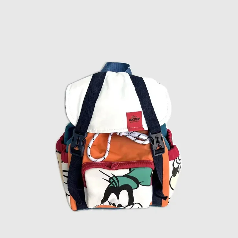 Disney sac à dos enfant Mickey Mouse logo coton nylon zippé poches multiples couleurs vives tendance sac école