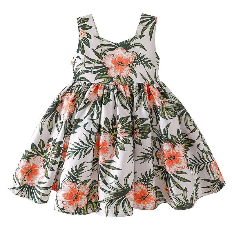 Robe princesse floral enfant coton polyester 46 ans été fêtes anniversaire sortie occasion spéciale fille mode