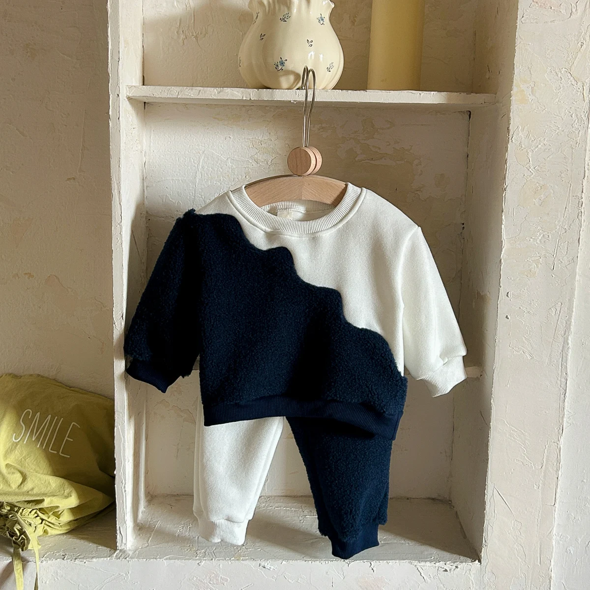 Ensemble bébé garçon pull et pantalon blanc noir wavy 13 ans