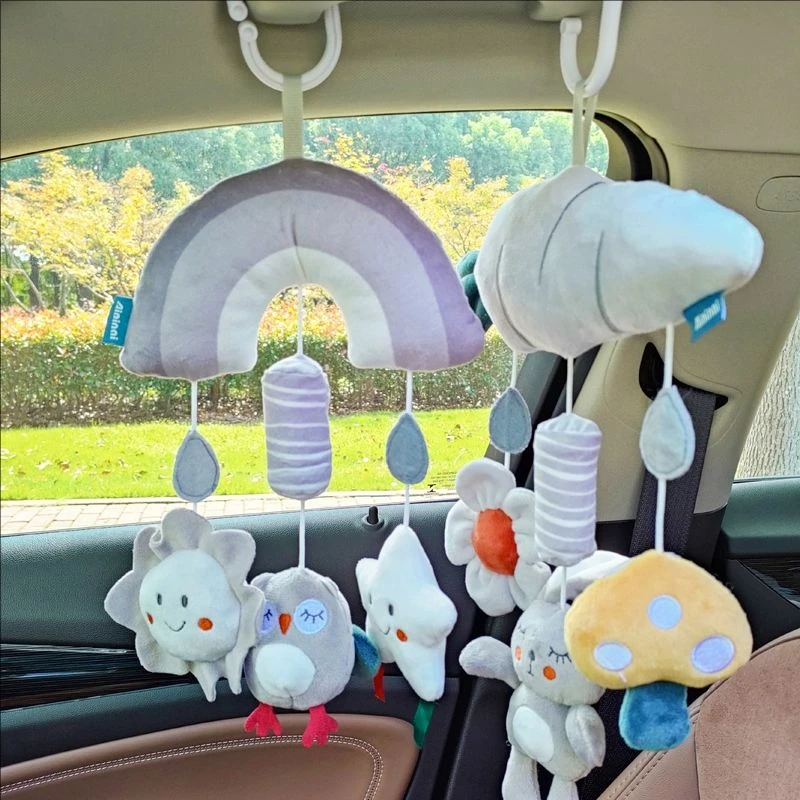 Poussette pour bébé, jouet suspendu, berceau Mobile, hochet Animal Musical, siège de voiture de voyage, videur