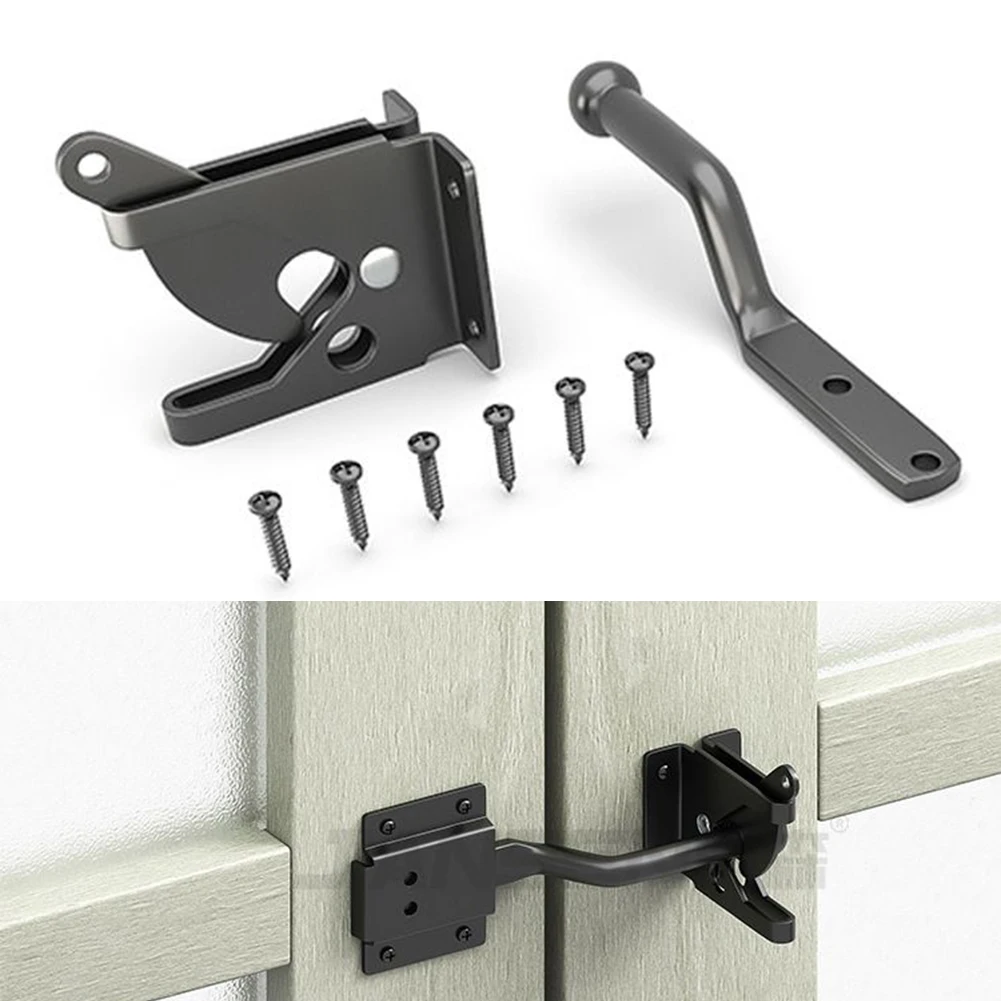 Loquet porte automatique en acier au carbone verrouillage sécurisé matériel jardin clôture pâturage montage fa