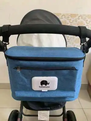 Sac à couches animé bébé poussette organizer sacs chariot panier accessoires bleu