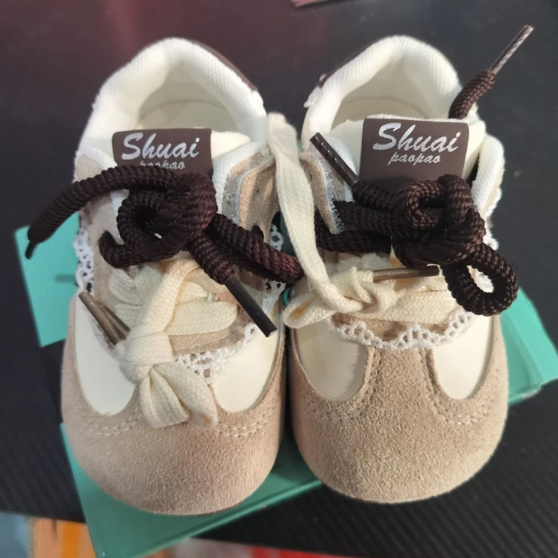 Baskets bébé filles Shuai paopao semelle souple antidérapante chaussures décontractées marcheur enfant style d