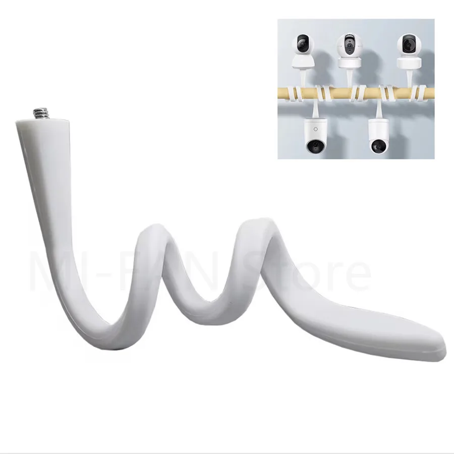 Support mural pour moniteur bébé en gel de silice sans trou flexible et réglable blanc