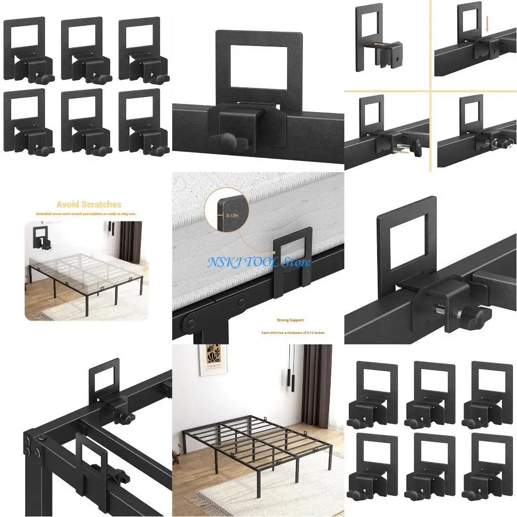 Support matelas épais antidérapant attaches pour cadre lit pince à