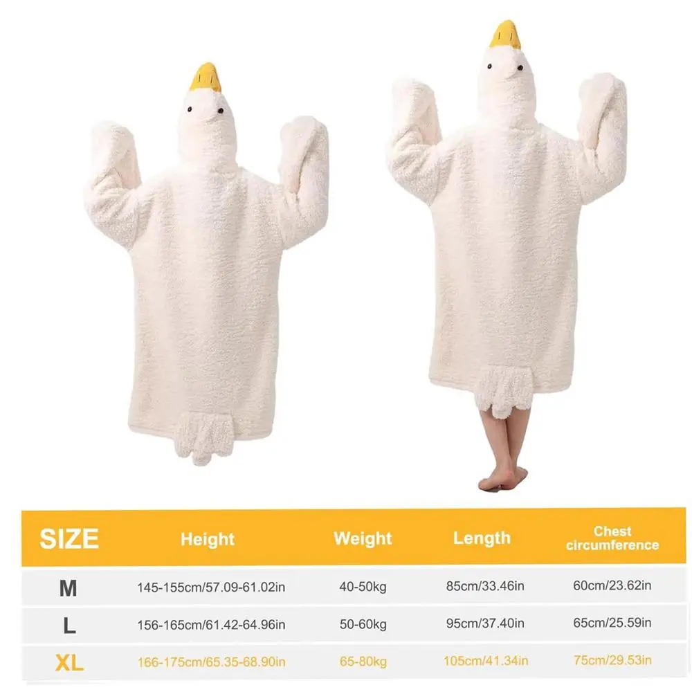 Couverture portable en forme d'oie douce et confortable pour bébé adultes détente lecture style ludique blanc 