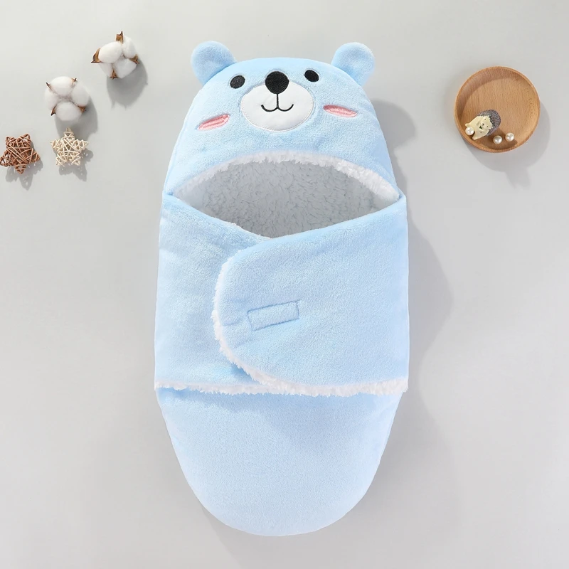 Sac de couchage bébé doux confortable nuit automne hiver dessin animé ours flanelle 09 mois