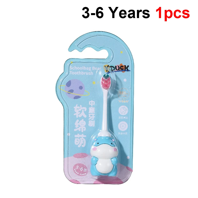 Brosse à dents pour enfants 36 ans Design ours mignon Brosse à poils
