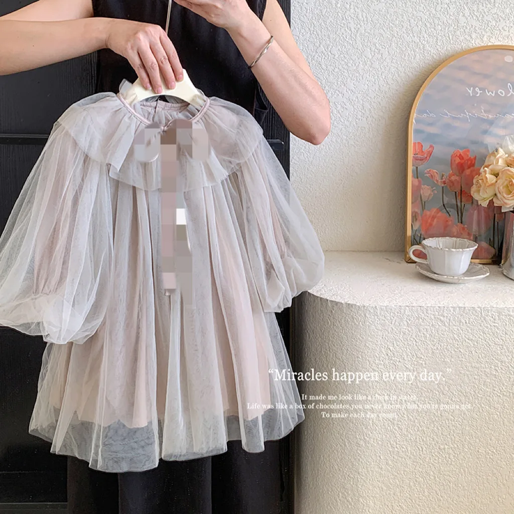 Robe princesse bébé fille maille dégradé style printempsautomne 2025 collection khaki