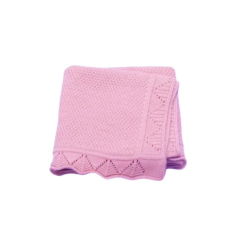 Couverture tricotée personnalisée pour bébé garçon ou fille, douce et respirante avec nom brodé, poussette de