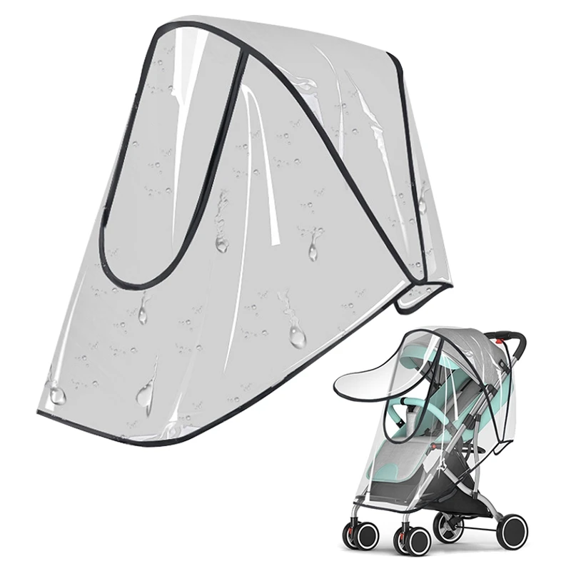 Housse de pluie universelle transparente pour poussette paresoleil imperméable antivent antipoussière protecti