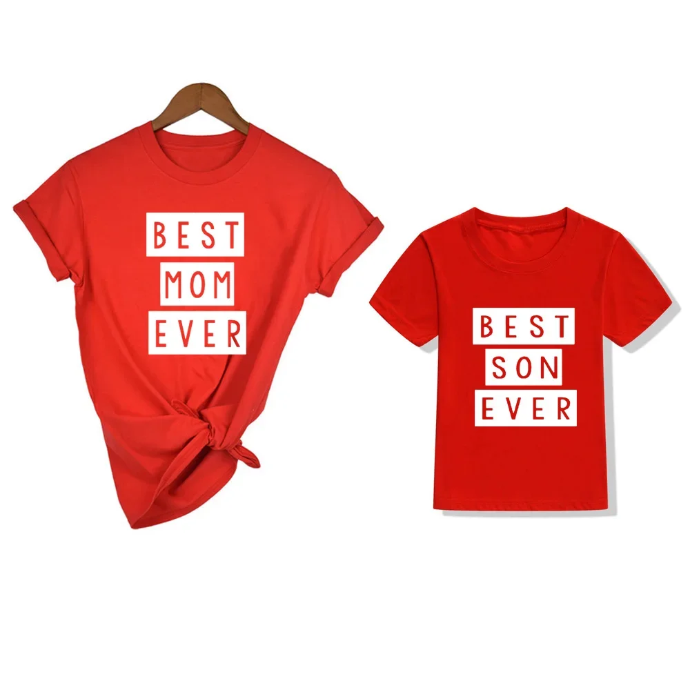 Tshirt manches courtes mère et enfant ensemble coordonné messages