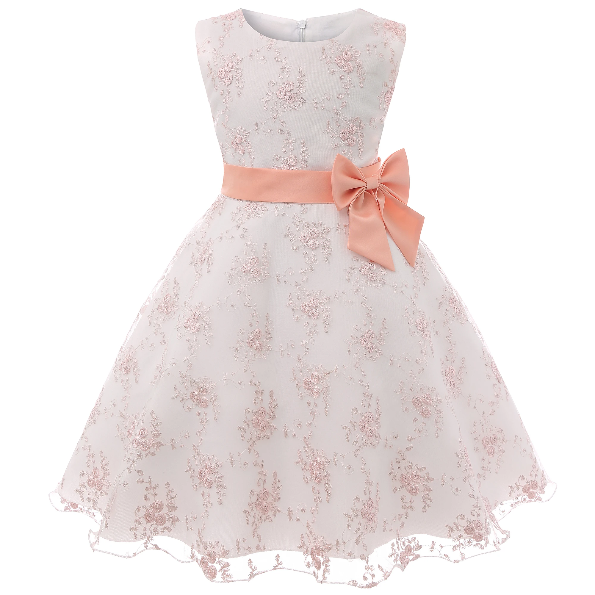 Robe princesse style européen américain fille floral broderie occasion spéciale fête mariage baptême 48 ans él