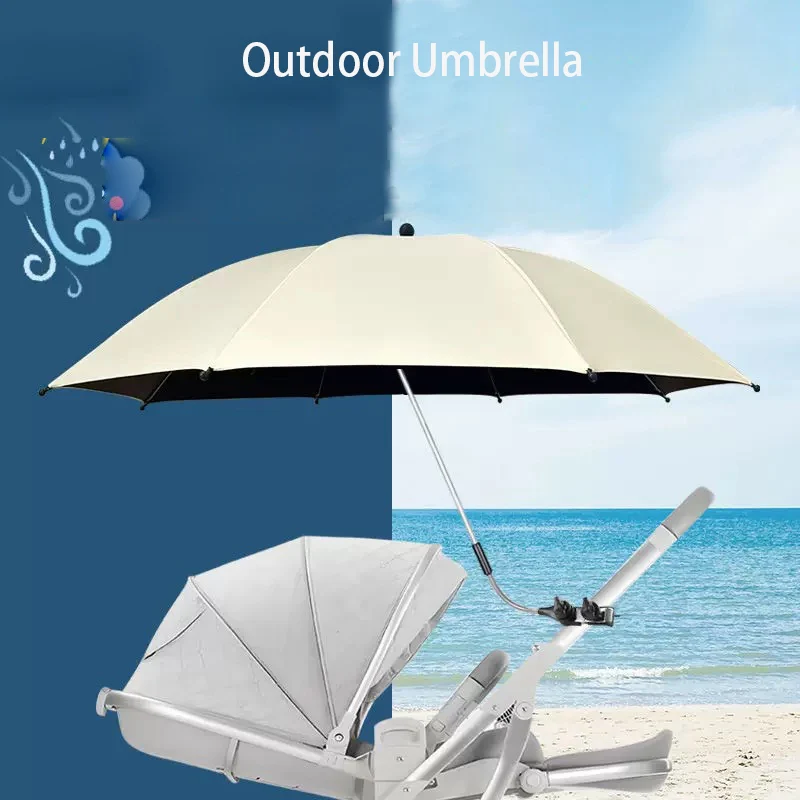 Parasol multifonctionnel manuel mains libres pour bébé poussette chaise et activités extérieures universel tis