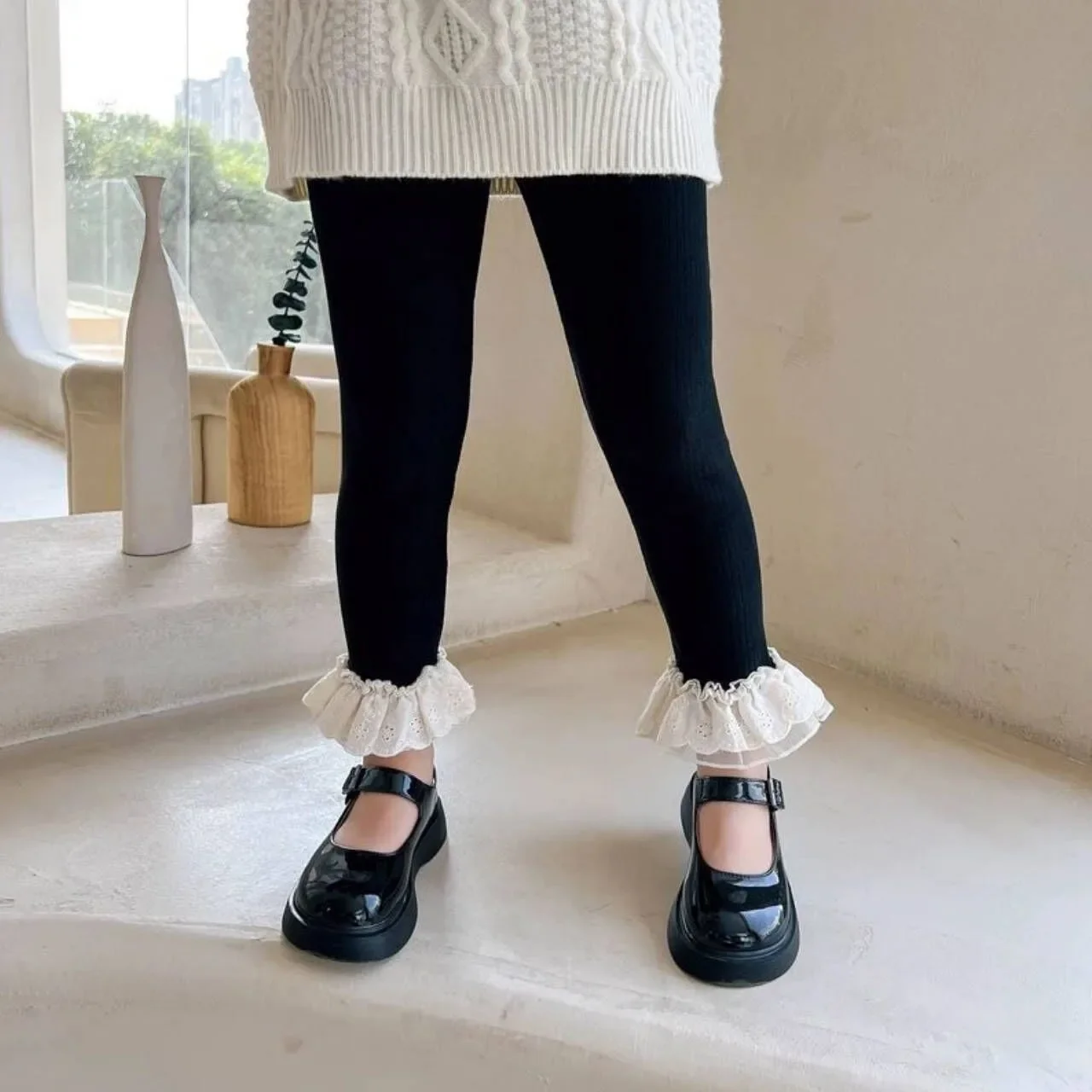 Ensemble vêtements bébé fille jupe nœud coréen pantalon gris haut style collège automne 2024 46 ans coton poly