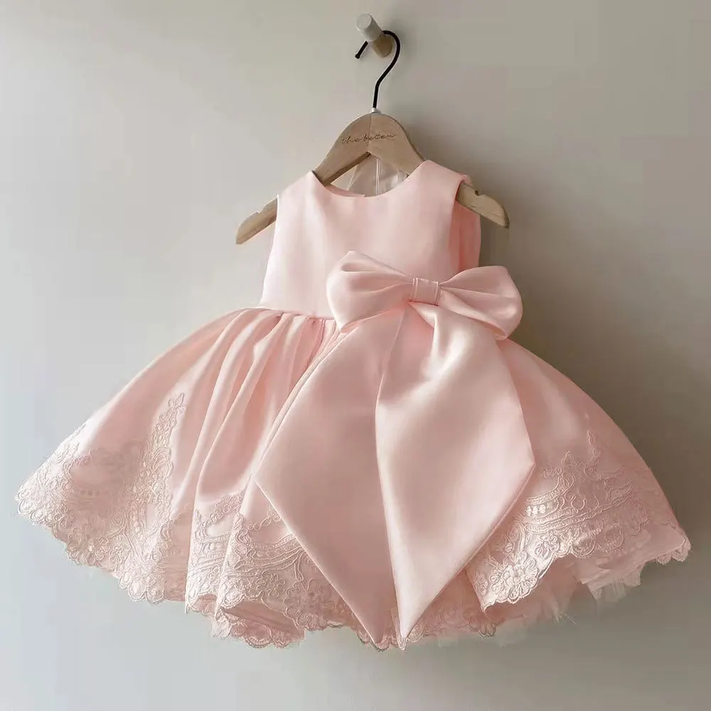 Robe de soirée élégante pour filles style classique robe à nœud en