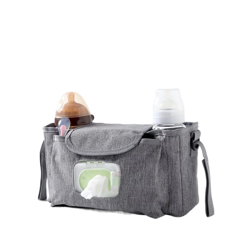 Sac de poussette multifonctionnel étanche avec plusieurs poches sac de rangement suspendu pour poussette sac à