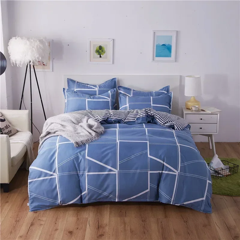 Ensemble housse de couette et taies d'oreiller moderne motifs